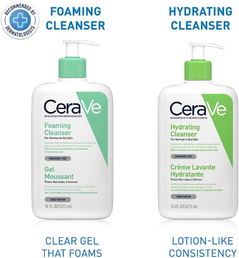 CeraVe Foaming Cleanser | Face and Body Wash for Normal to Oily Skin with Hyalur