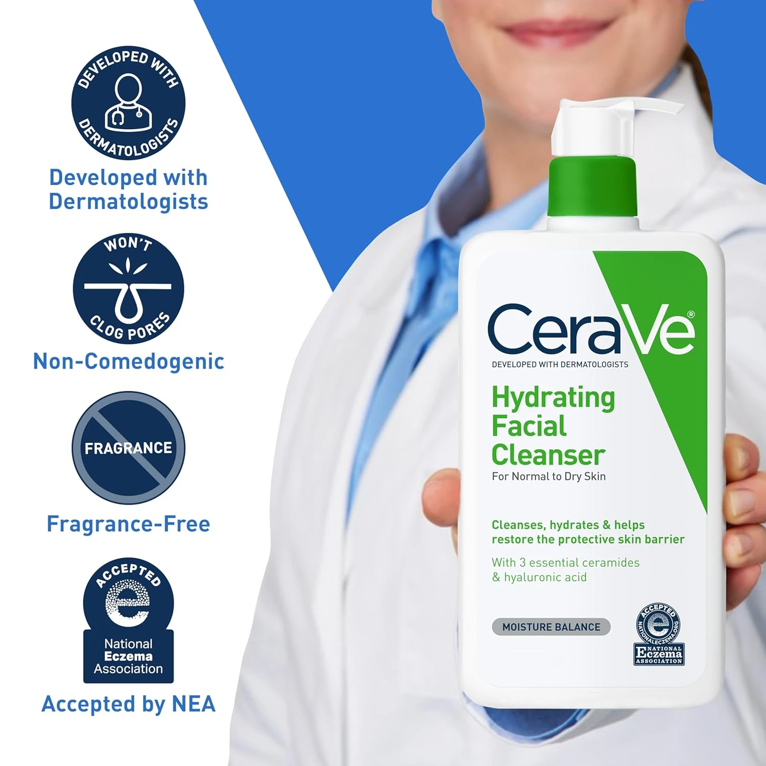 CeraVe Hydrating Cleanser | 236ml/8oz | Daily Face & Body Wash for Normal to Dry