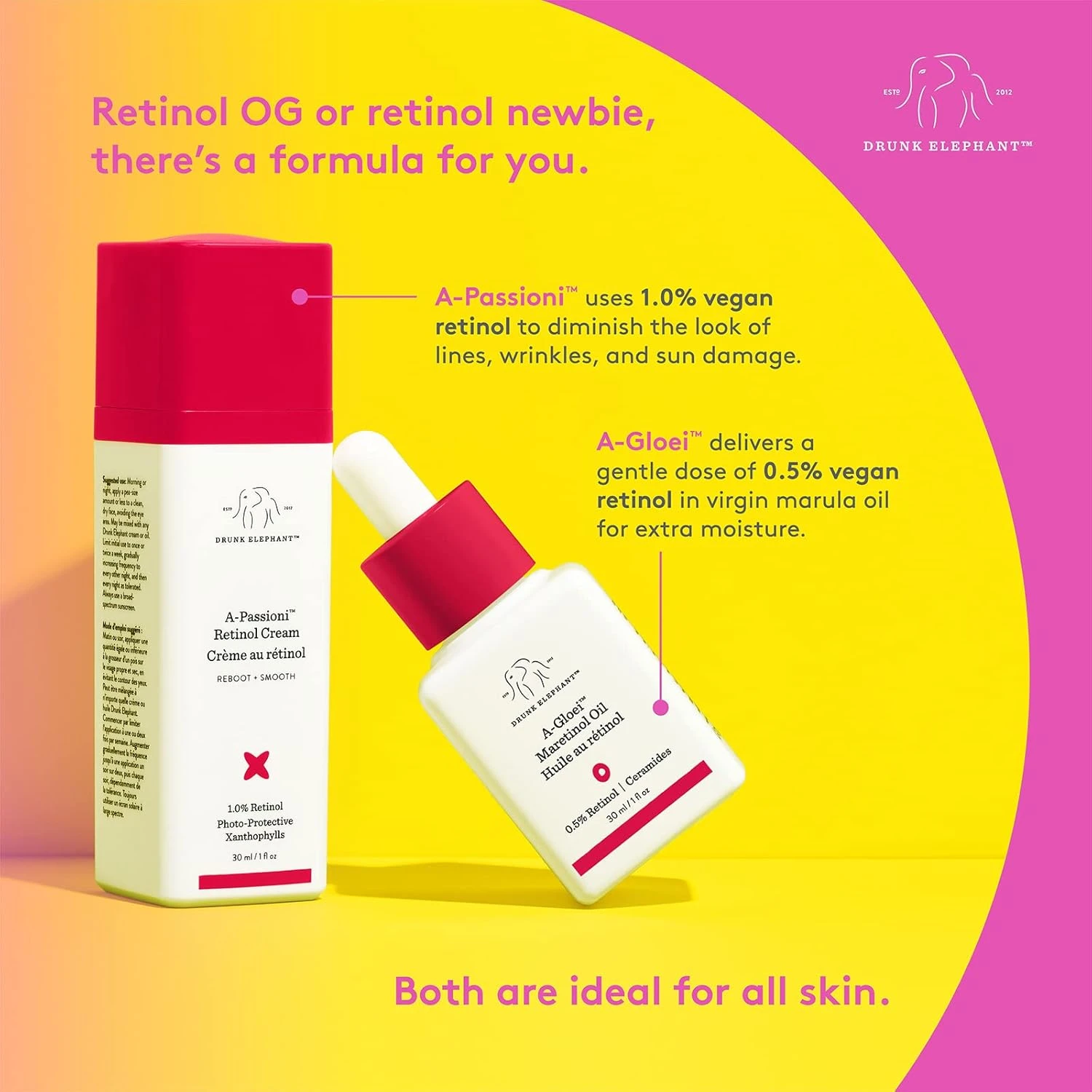 Drunk Elephant A-Gloei Virgin Marula Oil with Retinol. Anti-Wrinkle Treatment fo