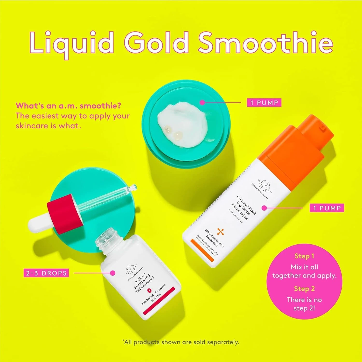 Drunk Elephant A-Gloei Virgin Marula Oil with Retinol. Anti-Wrinkle Treatment fo