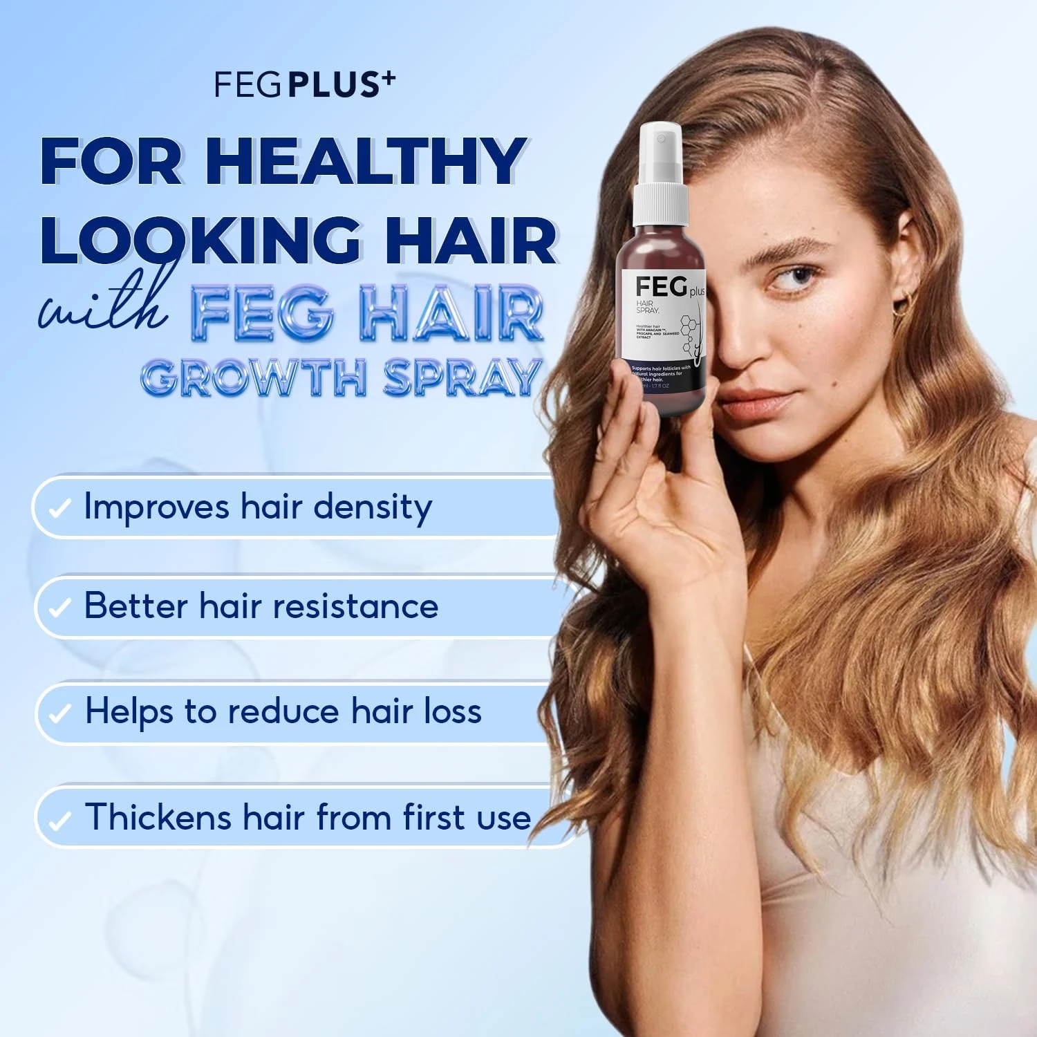 FEGPLUS Rosemary Beard & Hair Growth Serum (50ml), Rosemary Extract Serum Hair S