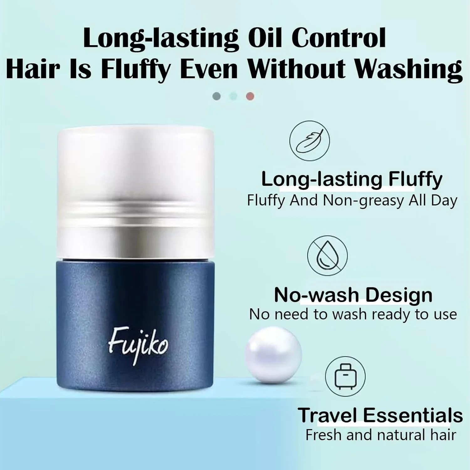 Fujiko Japan Ponpon Powder, Wash Free Hair Power, Get Refreshed No Greasy Hair A