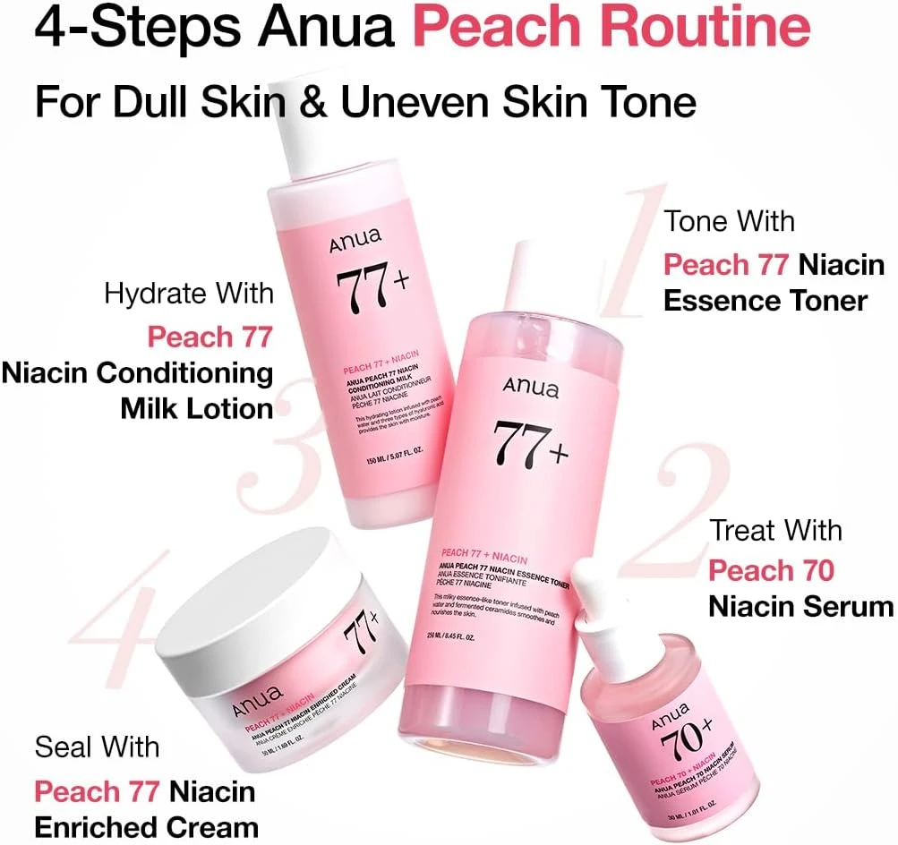 Anua Peach 77 Niacin Essence Toner 250ml / Brightening Toner for Face, Niacinami