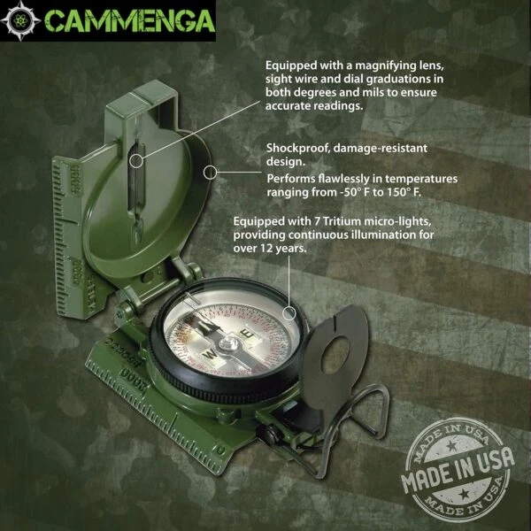 ROTHCO Cammenga 3H Cammenga G.I. Military Tritium Lensatic Compass