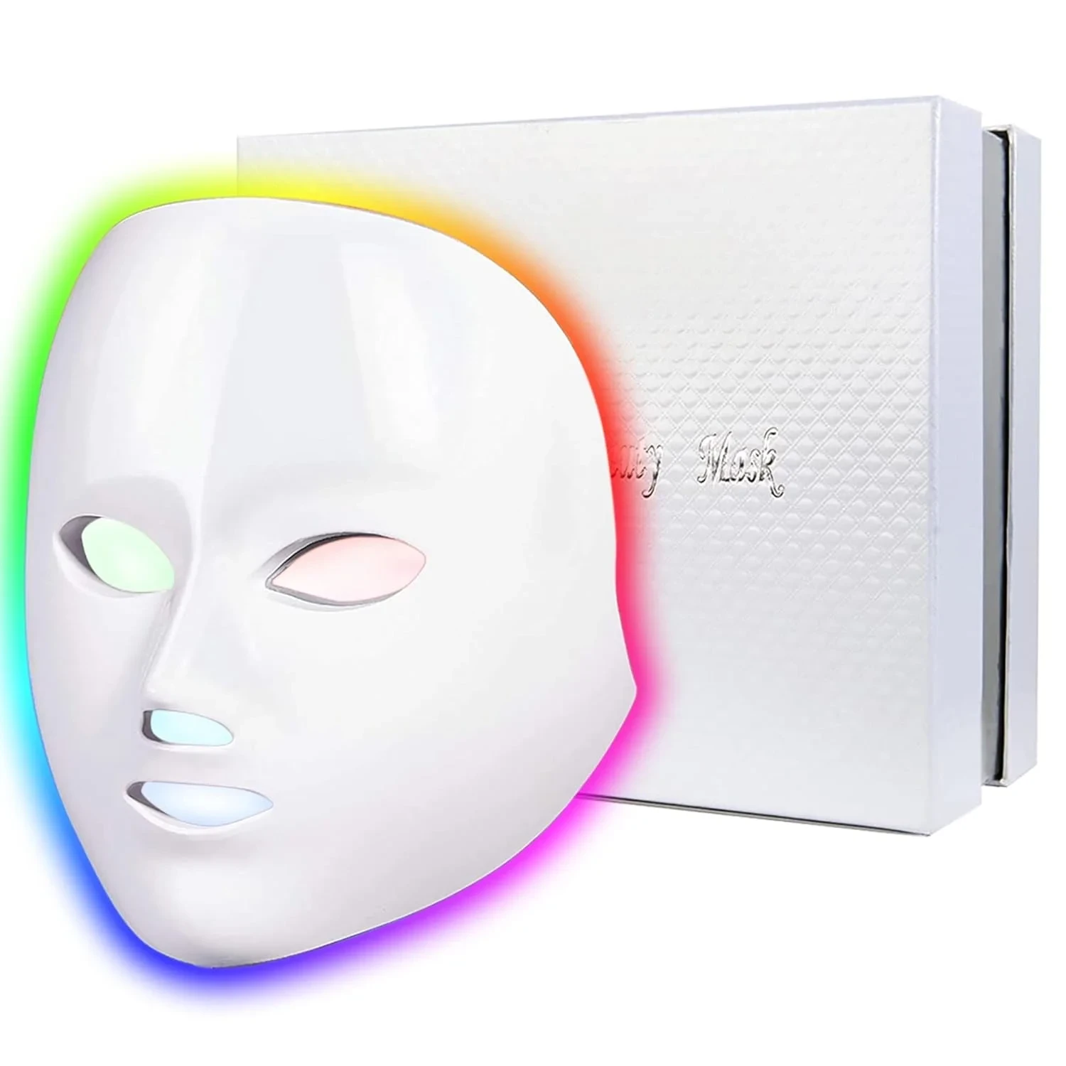 Led Face Mask Light Therapy, Red Light Therapy for Face, 7-1 Colors LED Facial S