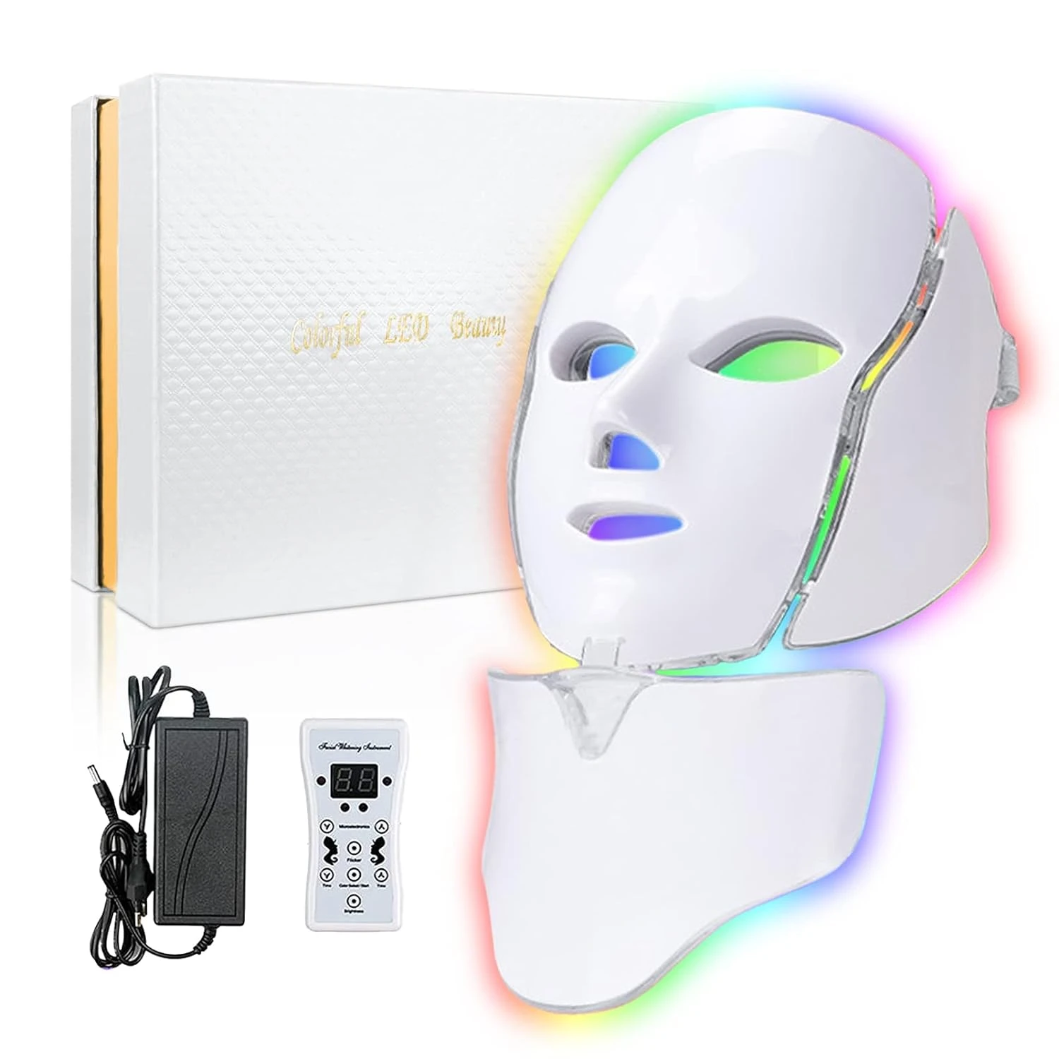 Red Light Therapy for Face, Led Face Mask Light Therapy, 7-1 Colors LED Facial S