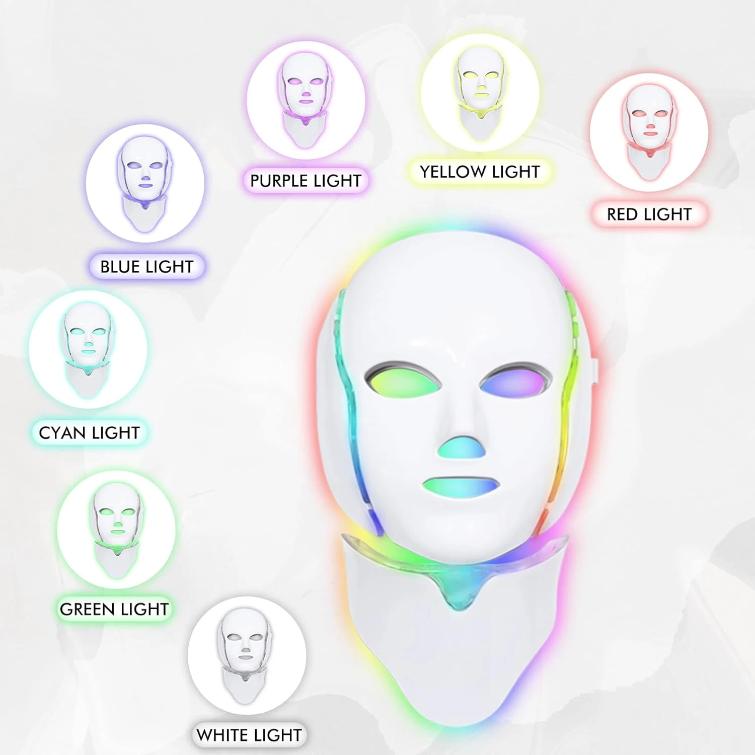 Red Light Therapy for Face, Led Face Mask Light Therapy, 7-1 Colors LED Facial S