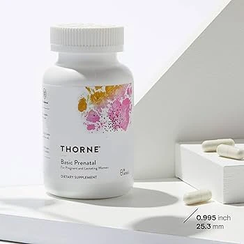 THORNE Basic Prenatal – Daily Multivitamin with Folate, Choline & 18 Essential N