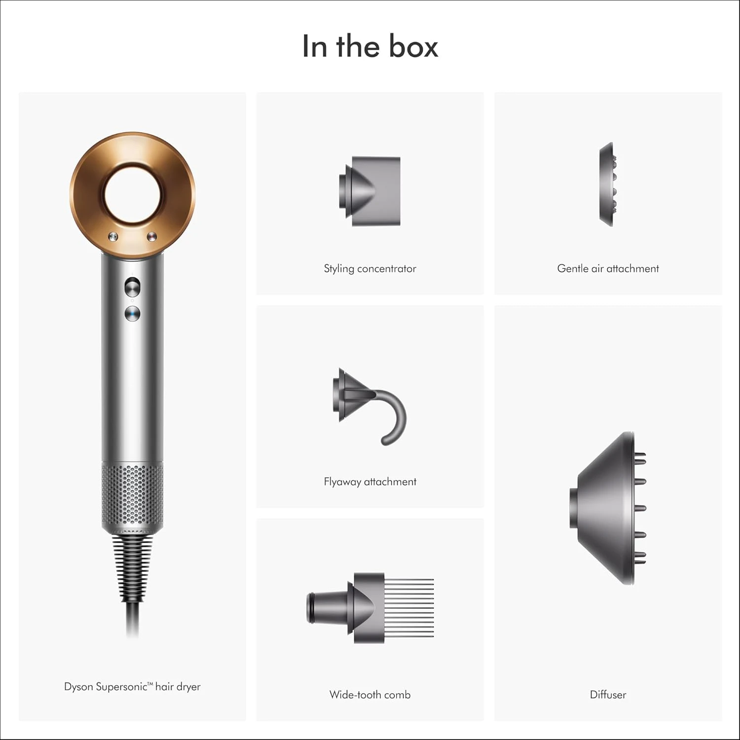 Dyson Supersonic™ Hair Dryer (Nickel/Copper) – Fast Drying with Intelligent Heat