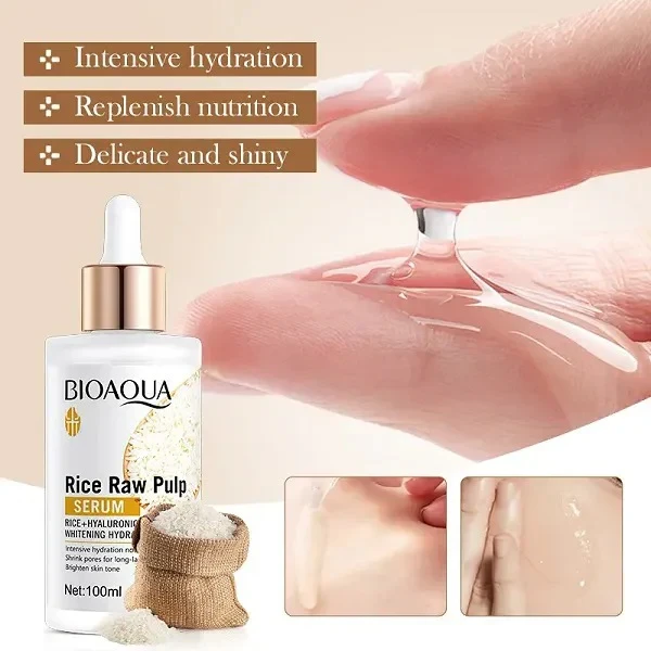 Orignal BIOAOUA Hyaluronic Acid Rice Raw Pulp Essence Face Serum 100ml