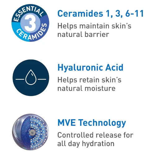 Cerave Pm Facial Moisturizing Lotion, 3 Oz., Multiplied With Derma Roller, 3 Fl 