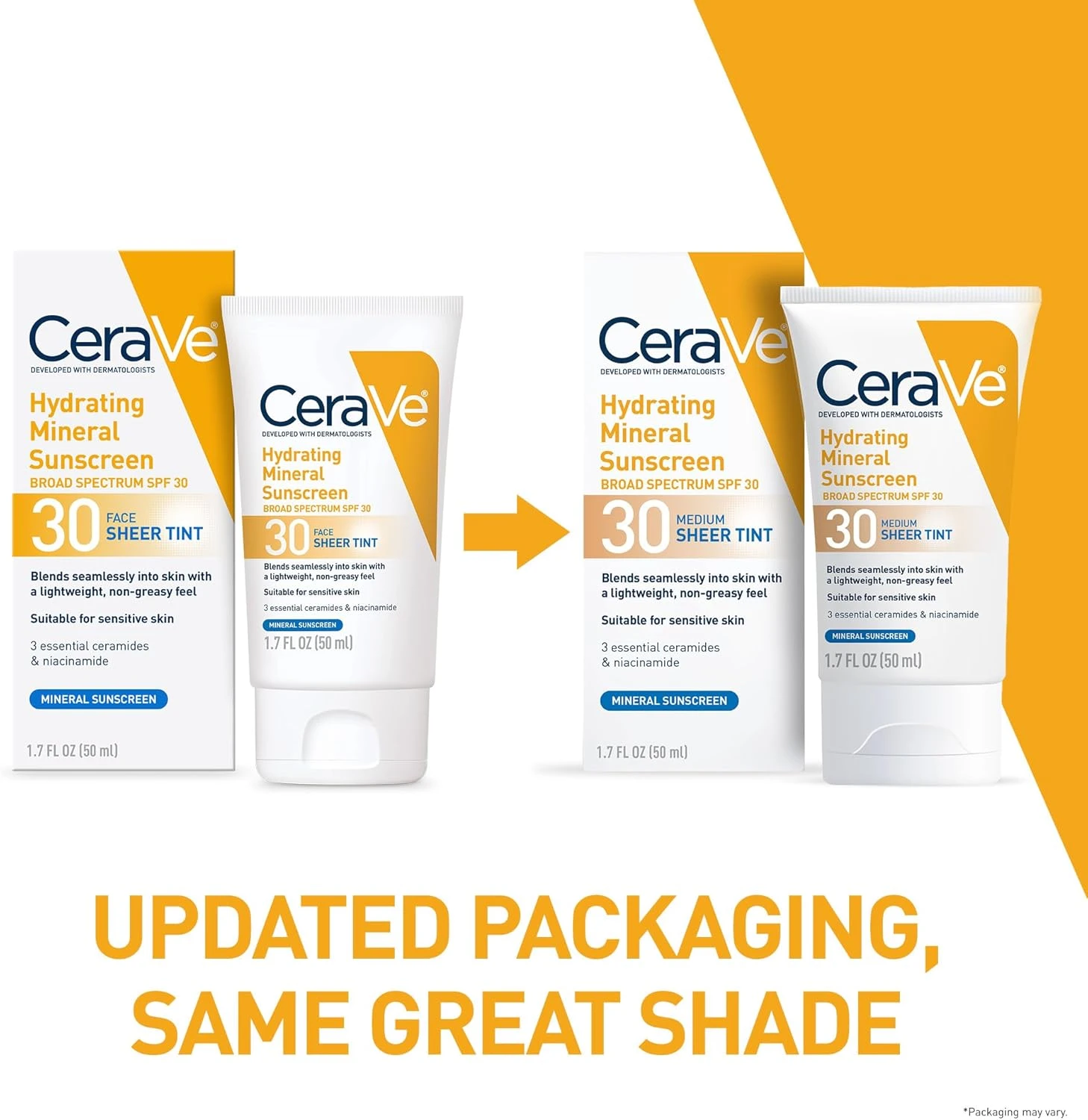 CeraVe Tinted Sunscreen with SPF 30 | Hydrating Mineral Sunscreen With Zinc Oxid