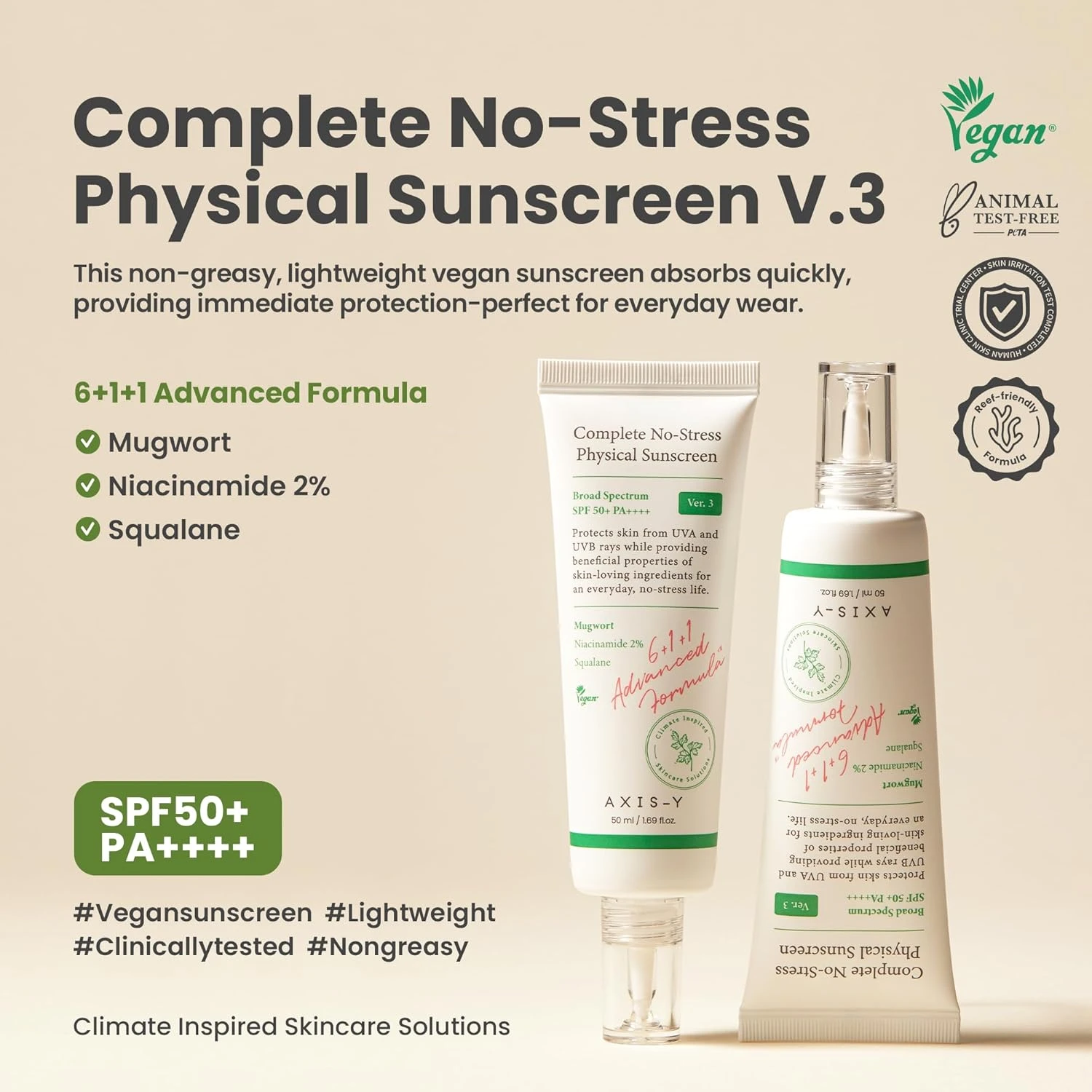 AXIS-Y Axis Y Complete No Stress Physical Sunscreen, White