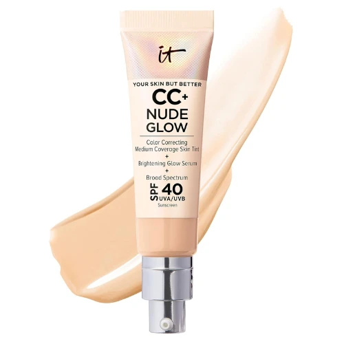 IT Cosmetics CC+ Nude Glow (Light Medium) - Lightweight Foundation & Brightening