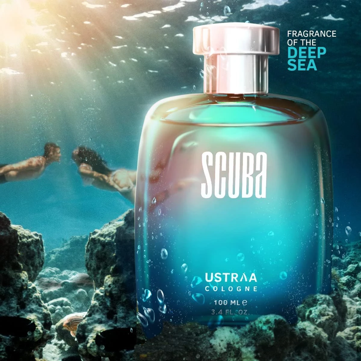 Ustraa Scuba Cologne - 100ml - Perfume for Men | With lively, spicy and deep aqu