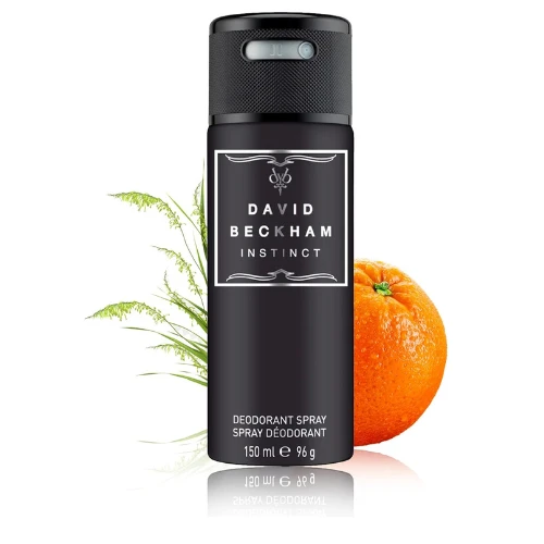 David Beckham Instinct Deodorant Body Spray for Men, Fougère Citrus Perfume, Cap