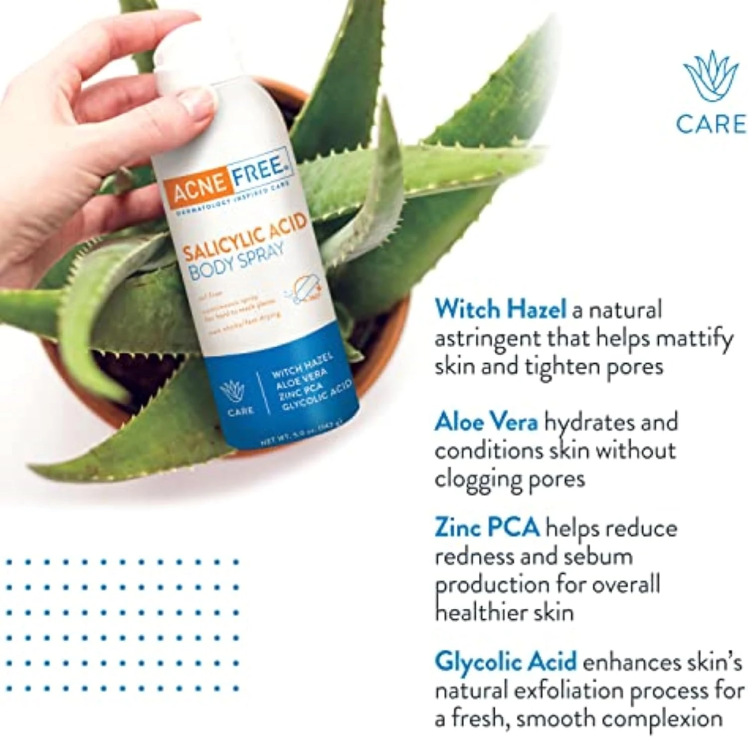 AcneFree Salicylic Acid Body Spray, Pore Clarifying Solution for chest and back,