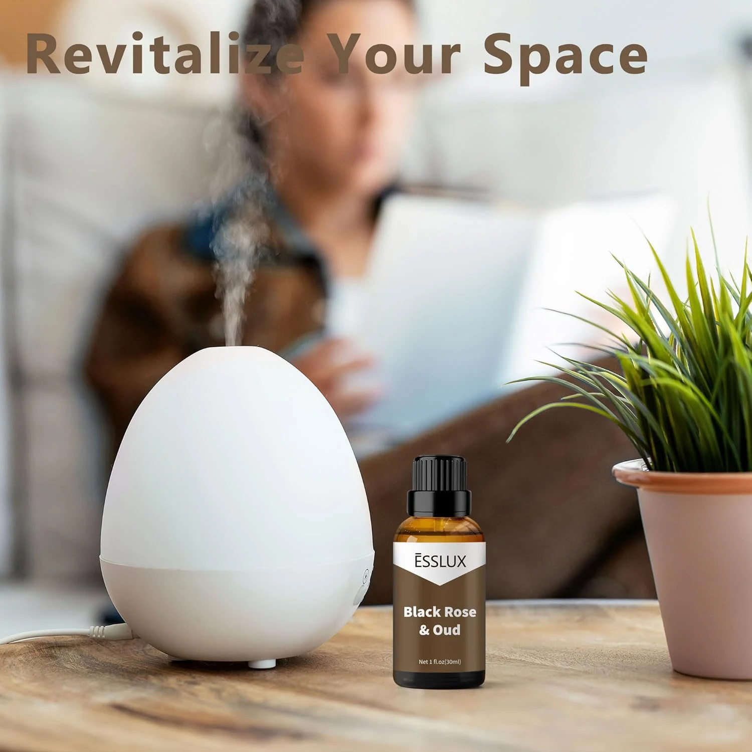 ESSLUX Black Rose & Oud Fragrance Oil - Essential Oils for Diffuser, Candle Soap