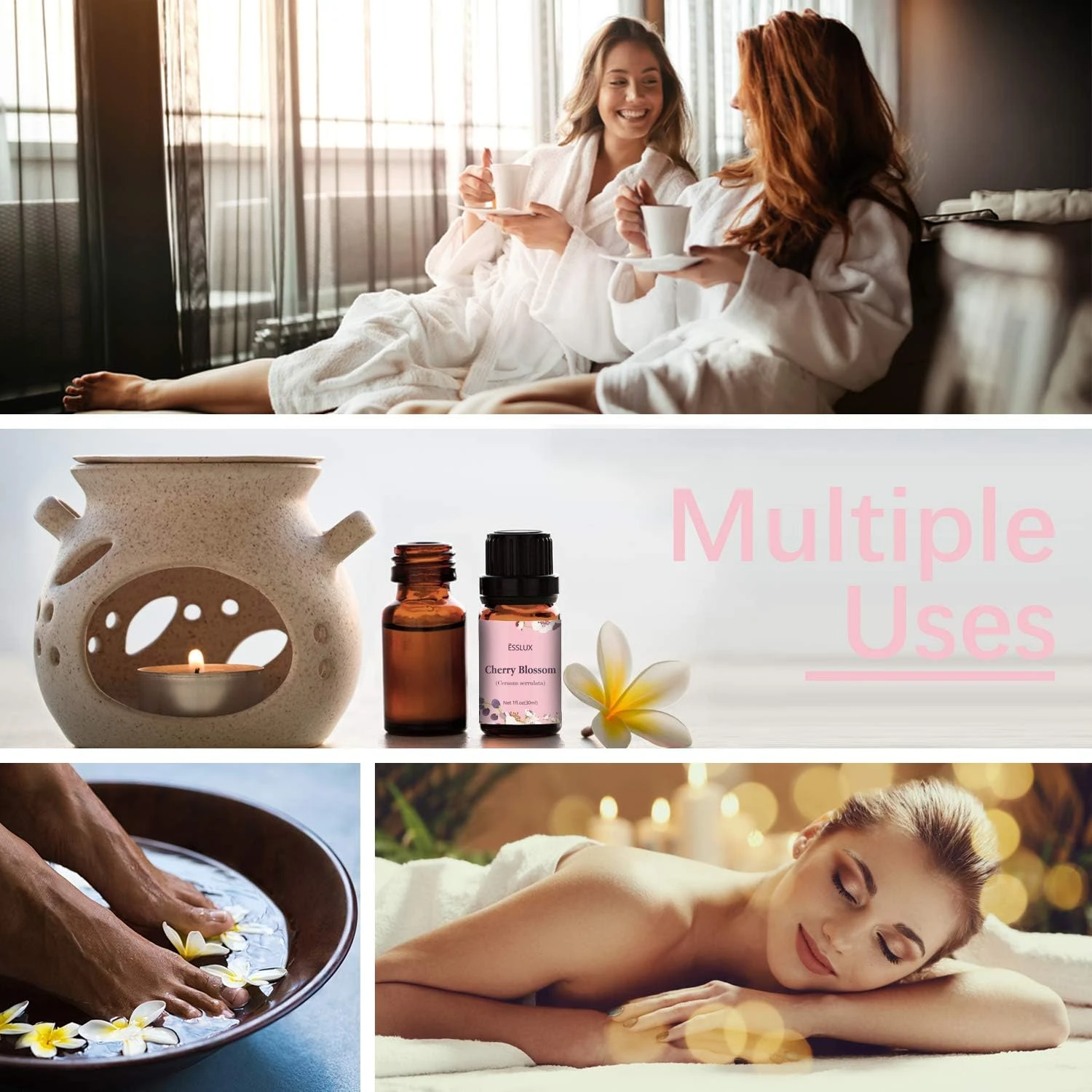 ESSLUX Cherry Blossom Essential Oil, ESSLUX Aromatherapy Oils for Diffuser, Mass
