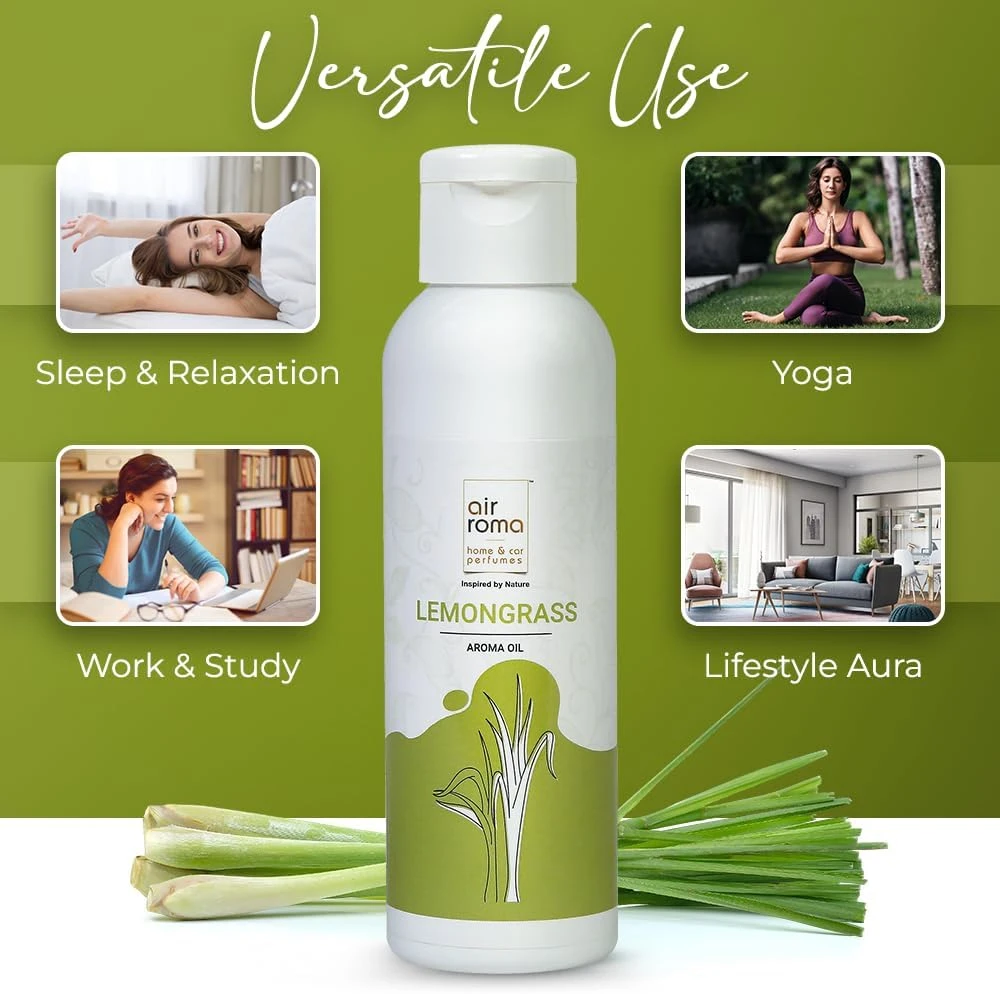 AIR-ROMA Pure, Natural and Undiluted Lemon Grass Aroma Diffuser Oil, 100ml | Str