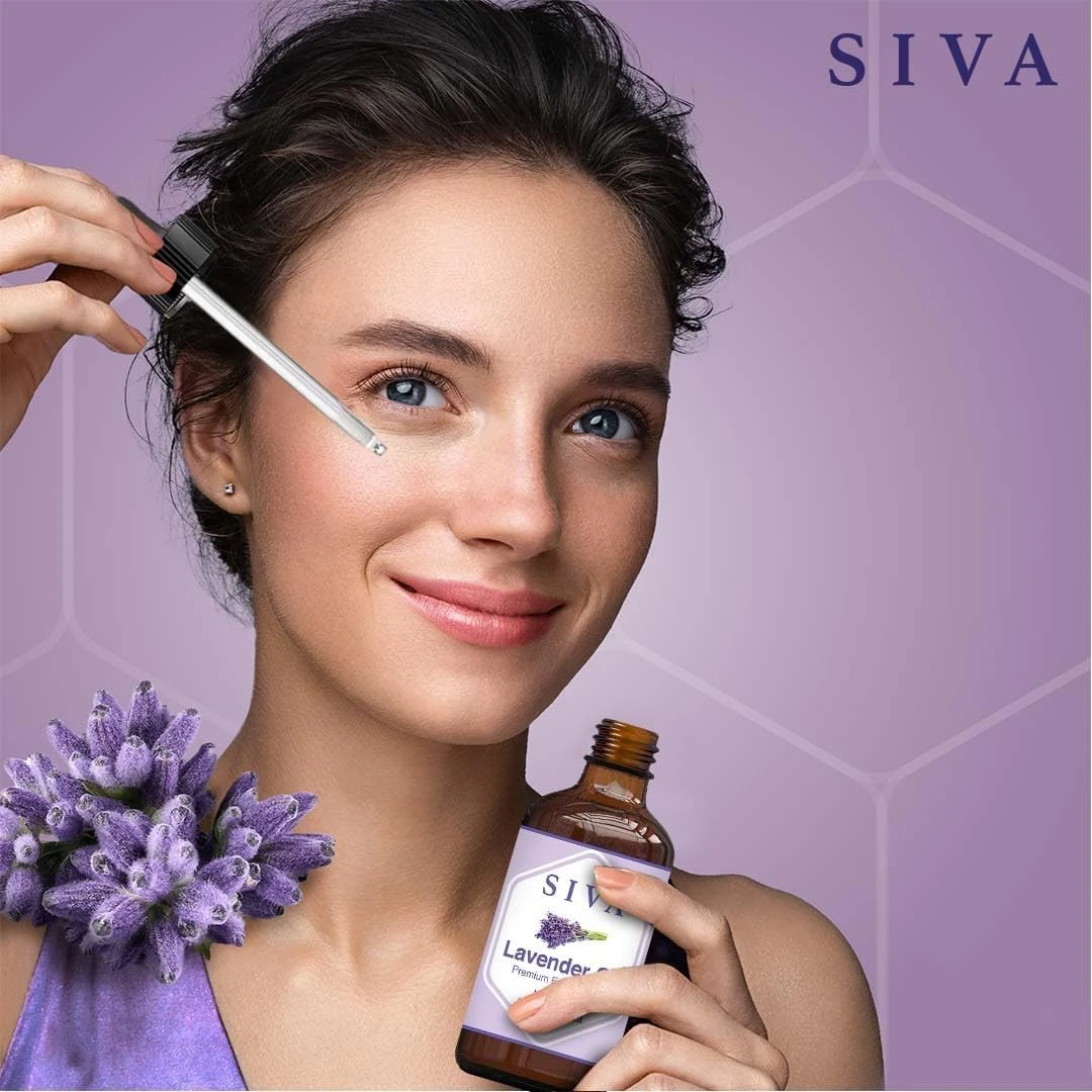 SIVA Lavender Oil 4 fl oz – 100% Natural Essential Oil with Dropper – For Diffus
