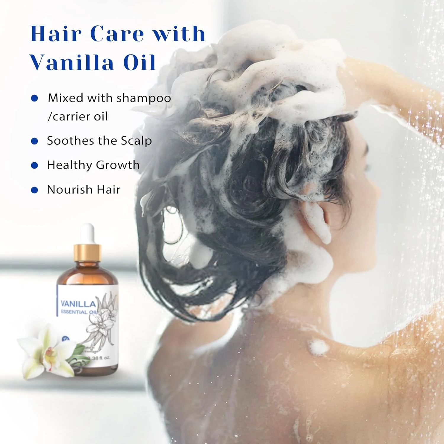 HIQILI Vanilla Essential Oil for Diffuser, Pure Natural Vanilla Oil for Skin, So