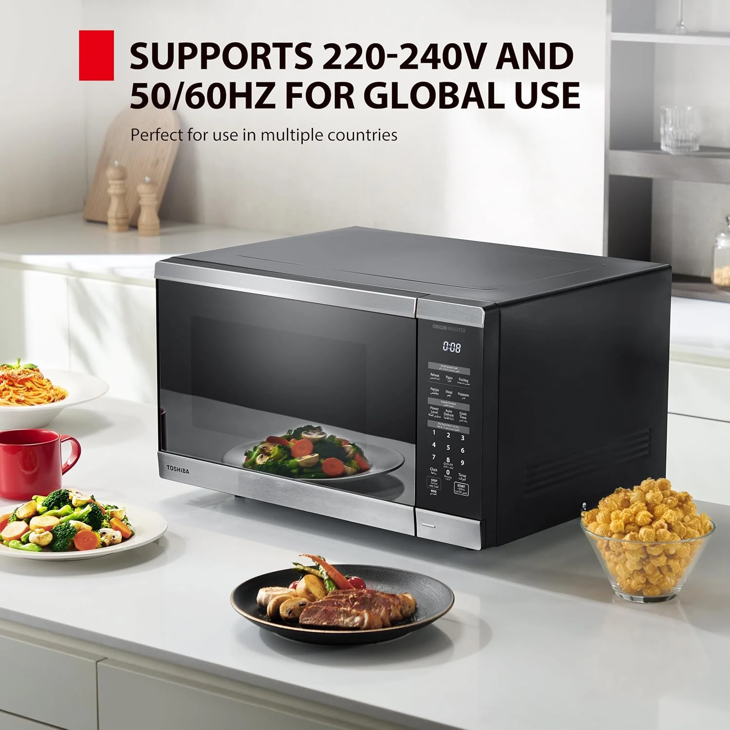 TOSHIBA 45L Microwave Oven 1000W,10 Power Levels Output, 55.5dB* Quiet Operation