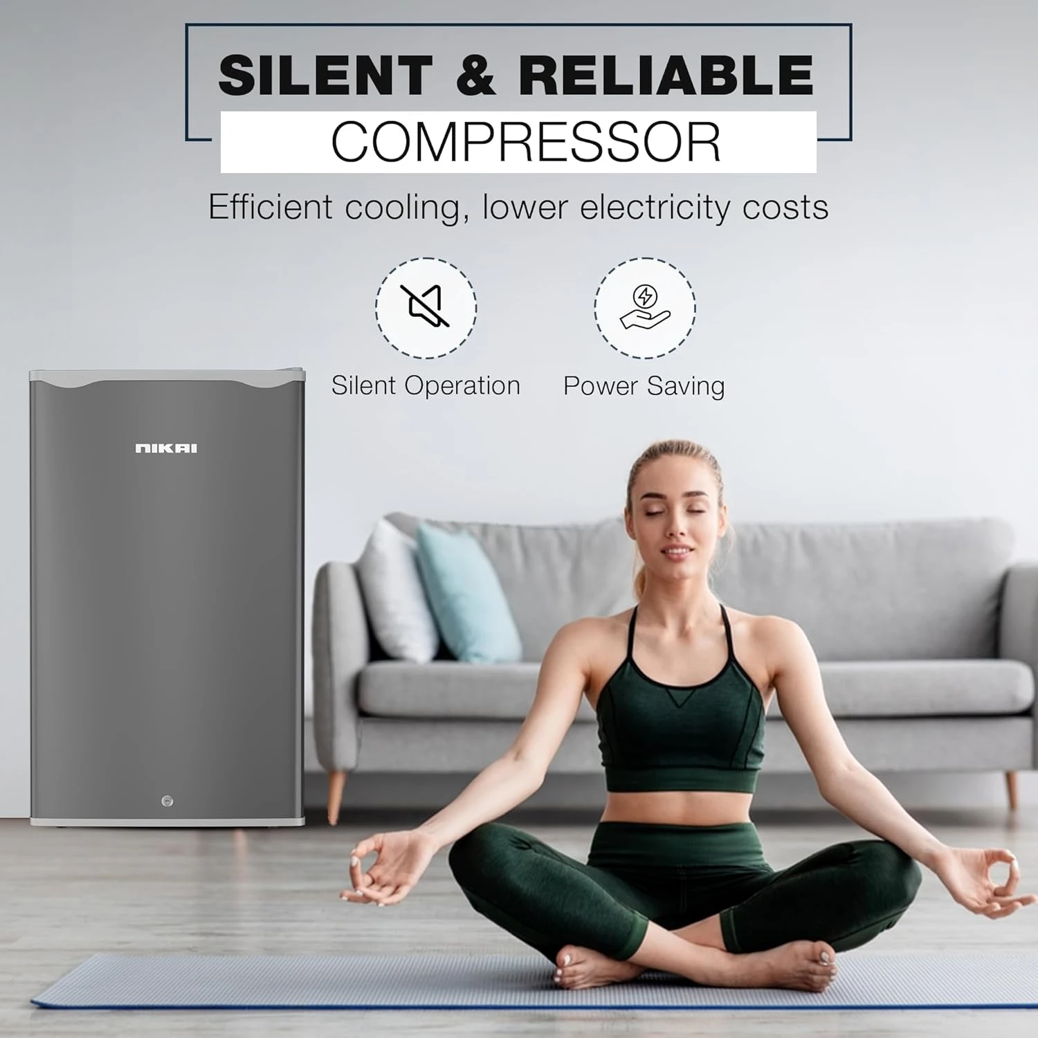 Nikai 125L Gross/90L Net, Single Door Mini Refrigerator, Compact Small Size Frid