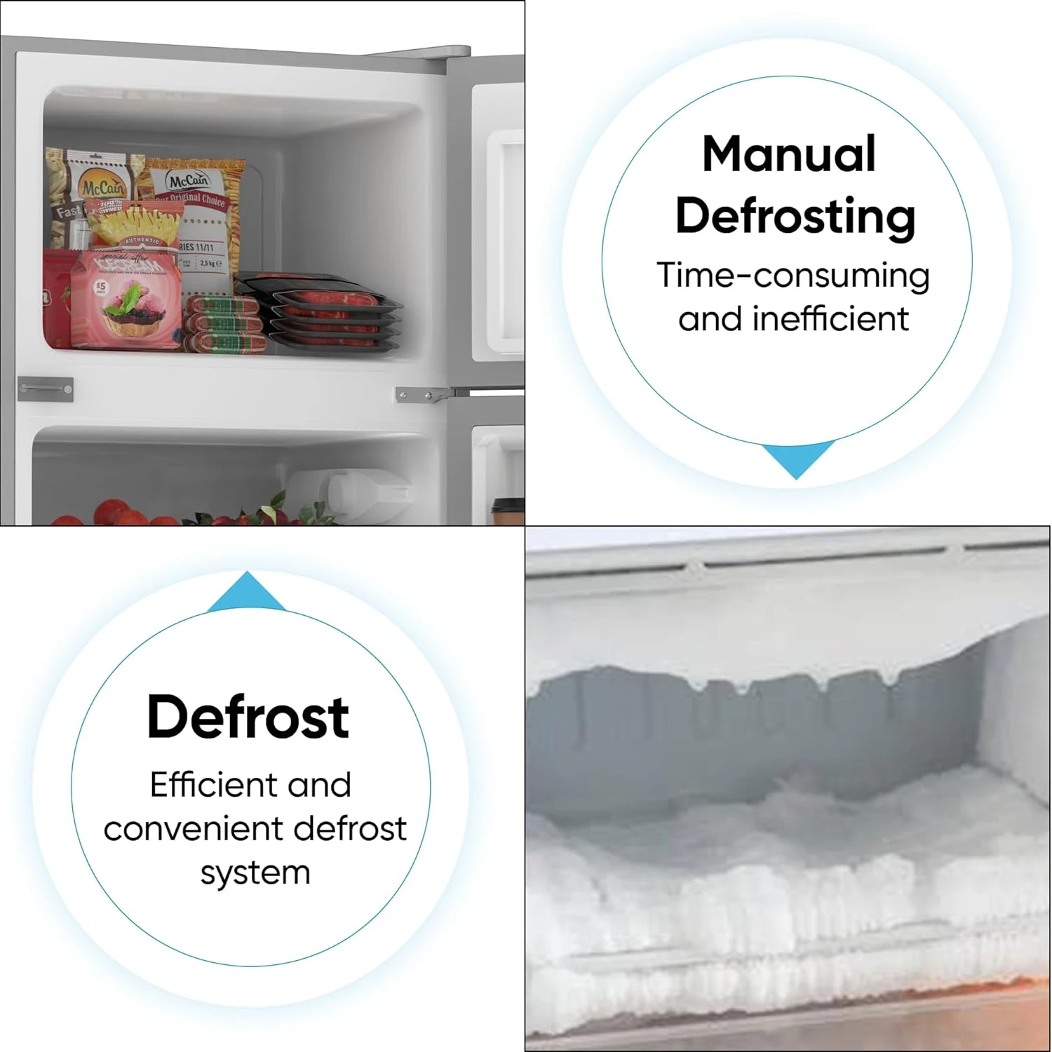 Nikai 135L Gross/88L Net, Small Double Door Mini Refrigerator with Vegetable Cri