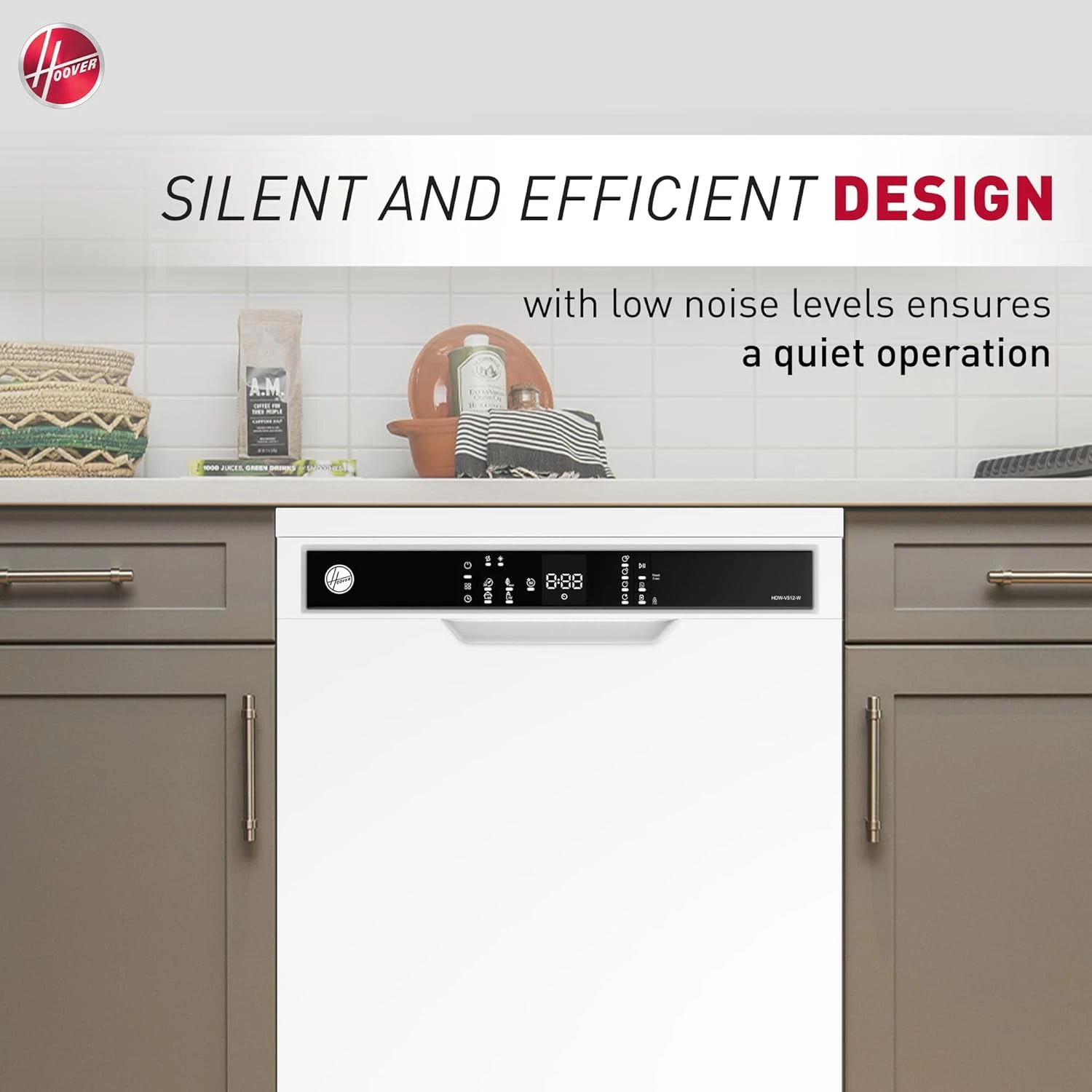 Hoover Freestanding Dishwasher, 12 Place Settings, 5 Programs, Push Button, Dela