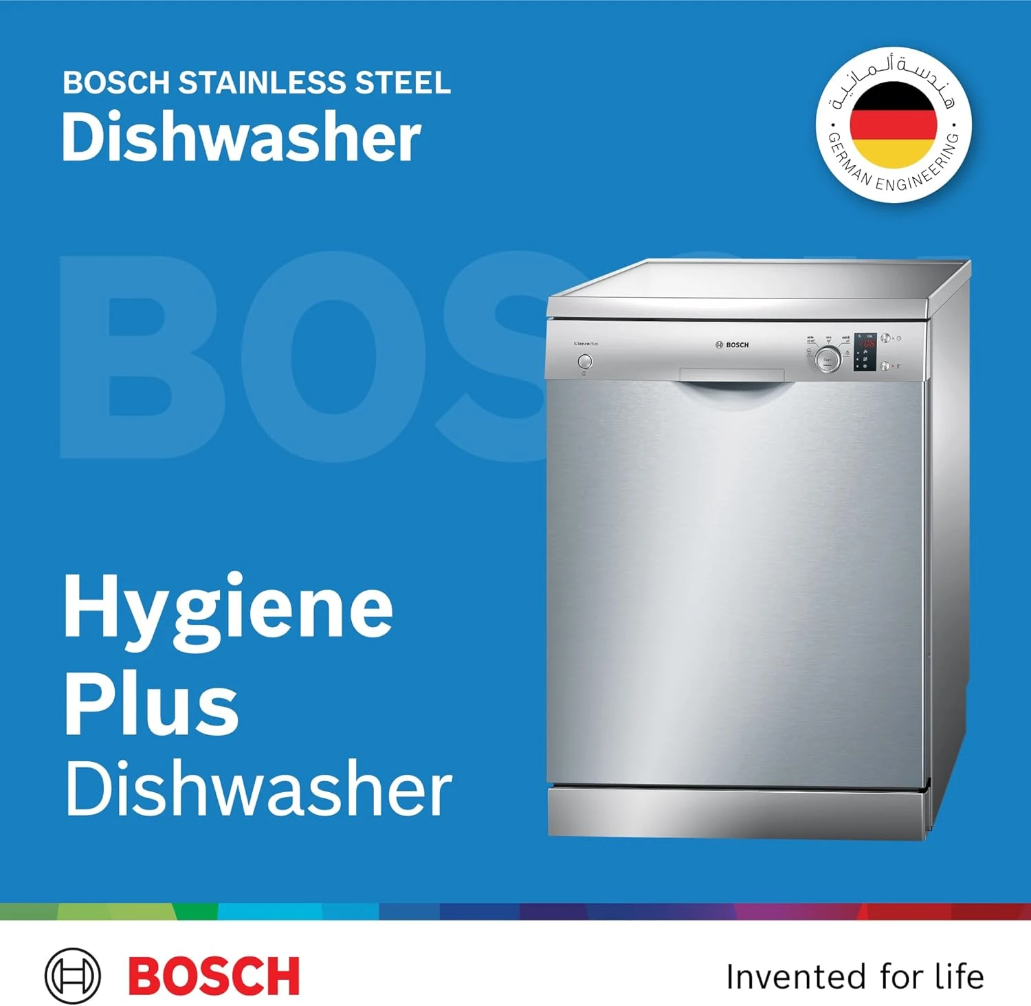 Bosch Series 4 Free Standing Dishwasher,12 Place Settings, German Engineering, E