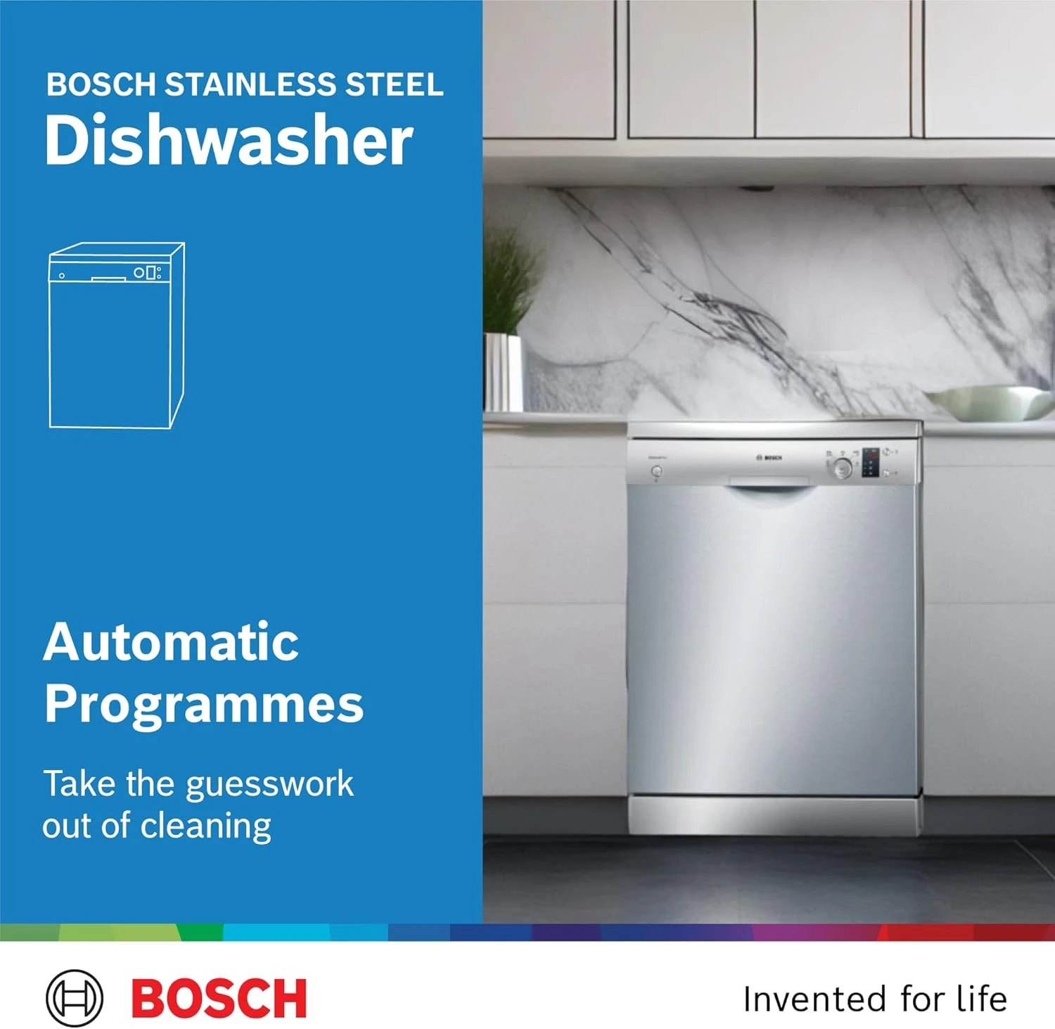 Bosch Series 4 Free Standing Dishwasher,12 Place Settings, German Engineering, E