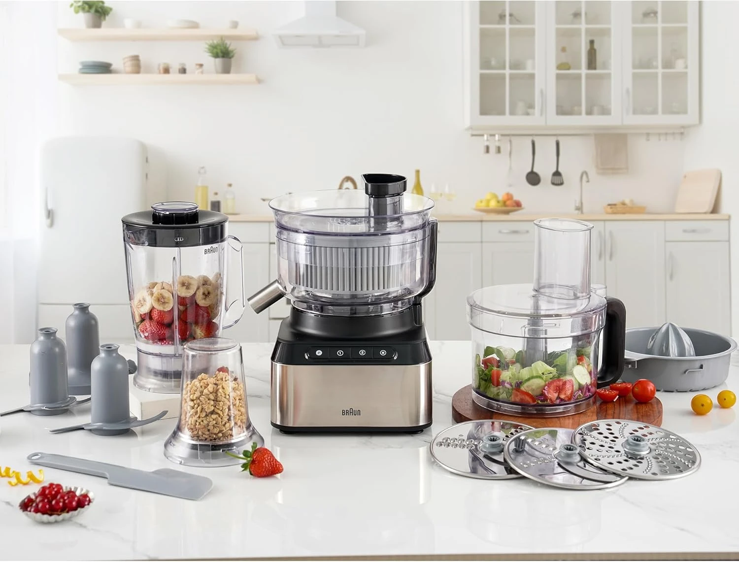 Braun Fp 3235 Si Purease 12 In 1 Food Processor, 800W, 2.1L Bowl, Metal Design, 