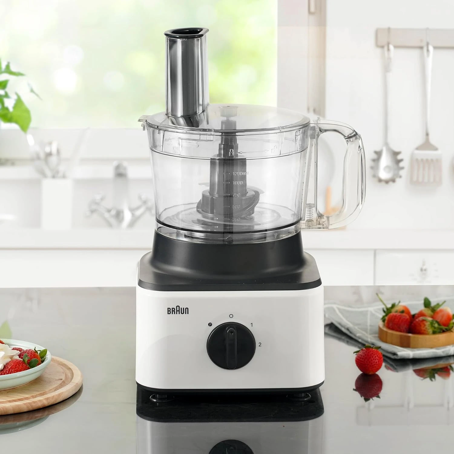 Braun Food Processor 8 in 1 System, 750 Watts, 2.1 L Bowl Capacity, 1.8 L Blende