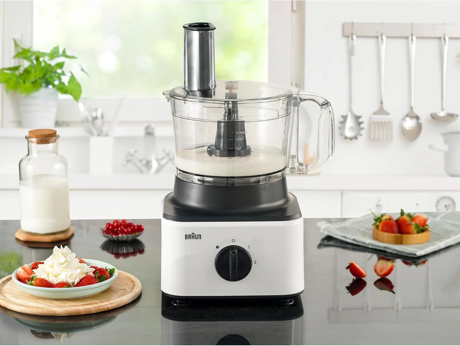 Braun Food Processor 8 in 1 System, 750 Watts, 2.1 L Bowl Capacity, 1.8 L Blende