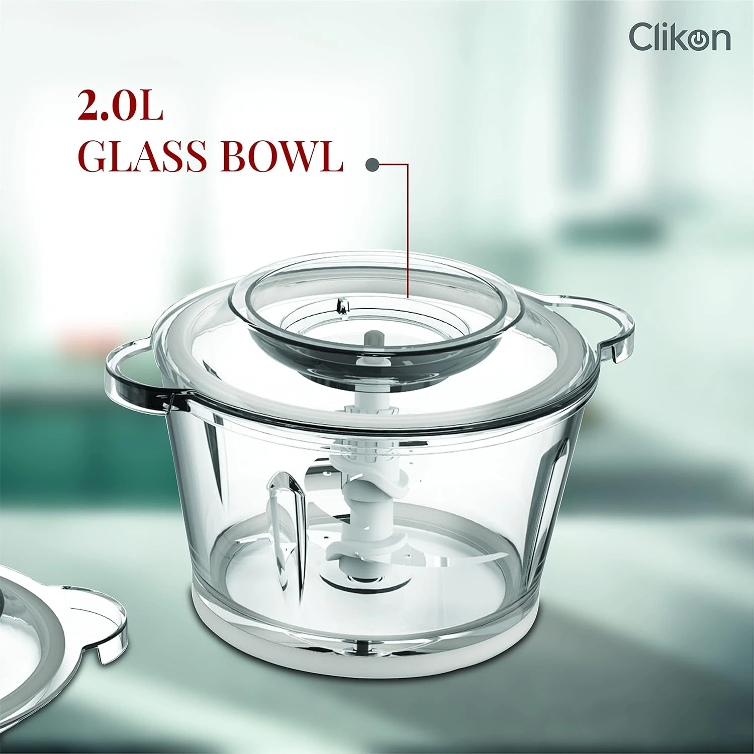 Clikon 2 Litre Electric Food Chopper/Meat Processor with Garlic Skin Peeler Atta