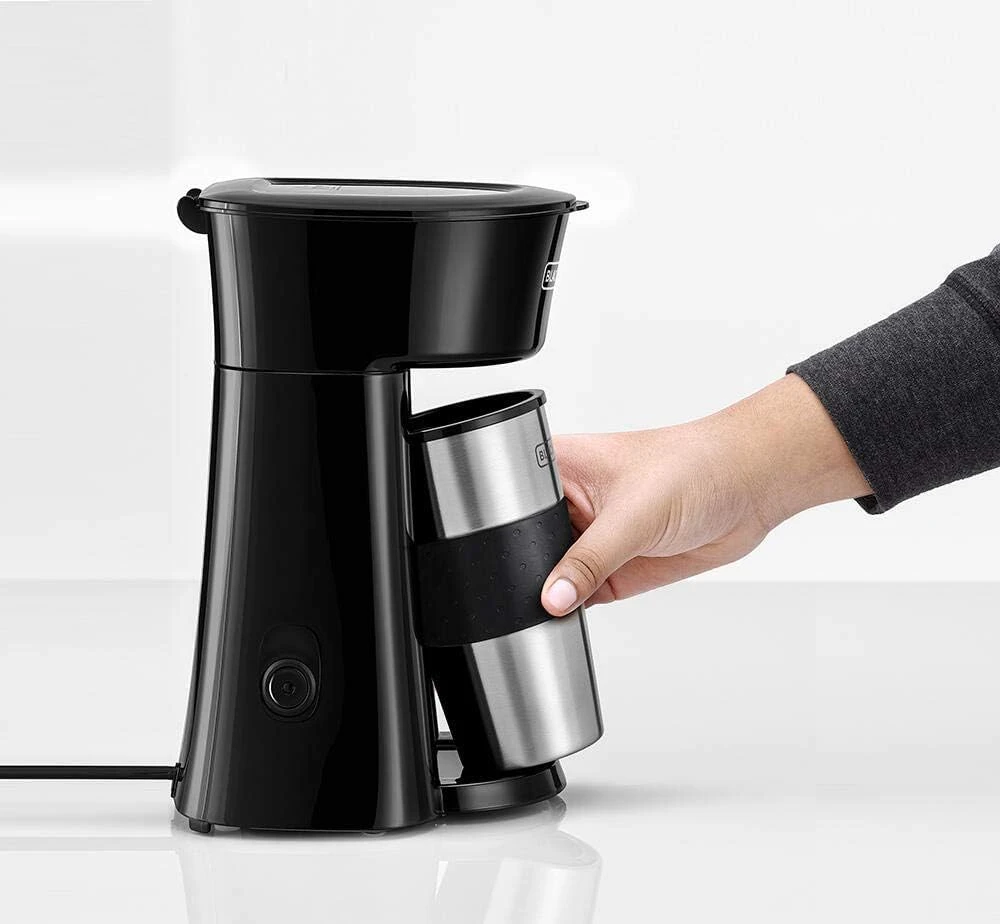 BLACK+DECKER Coffee Machine, 650W, Includes 360ml Travel Mug with Lid, Auto-Off,