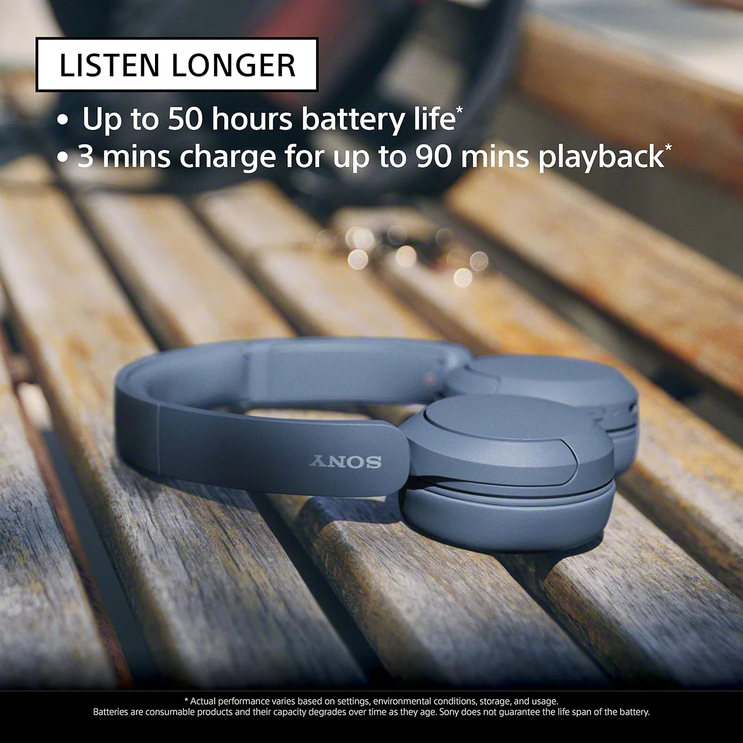 Sony WH-CH520 Wireless Headphones, 50 hours battery life, Clearer hands-free cal