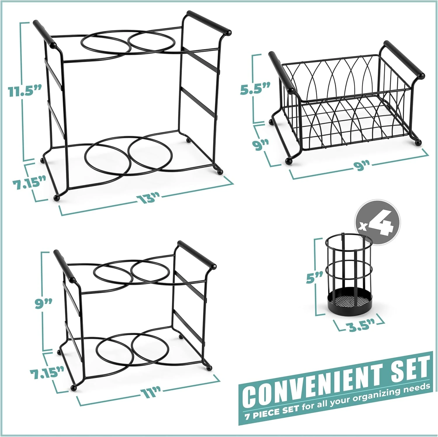 Sorbus® Buffet Caddy — 7-Piece Stackable Set Includes Plate, Napkin, and Silverw