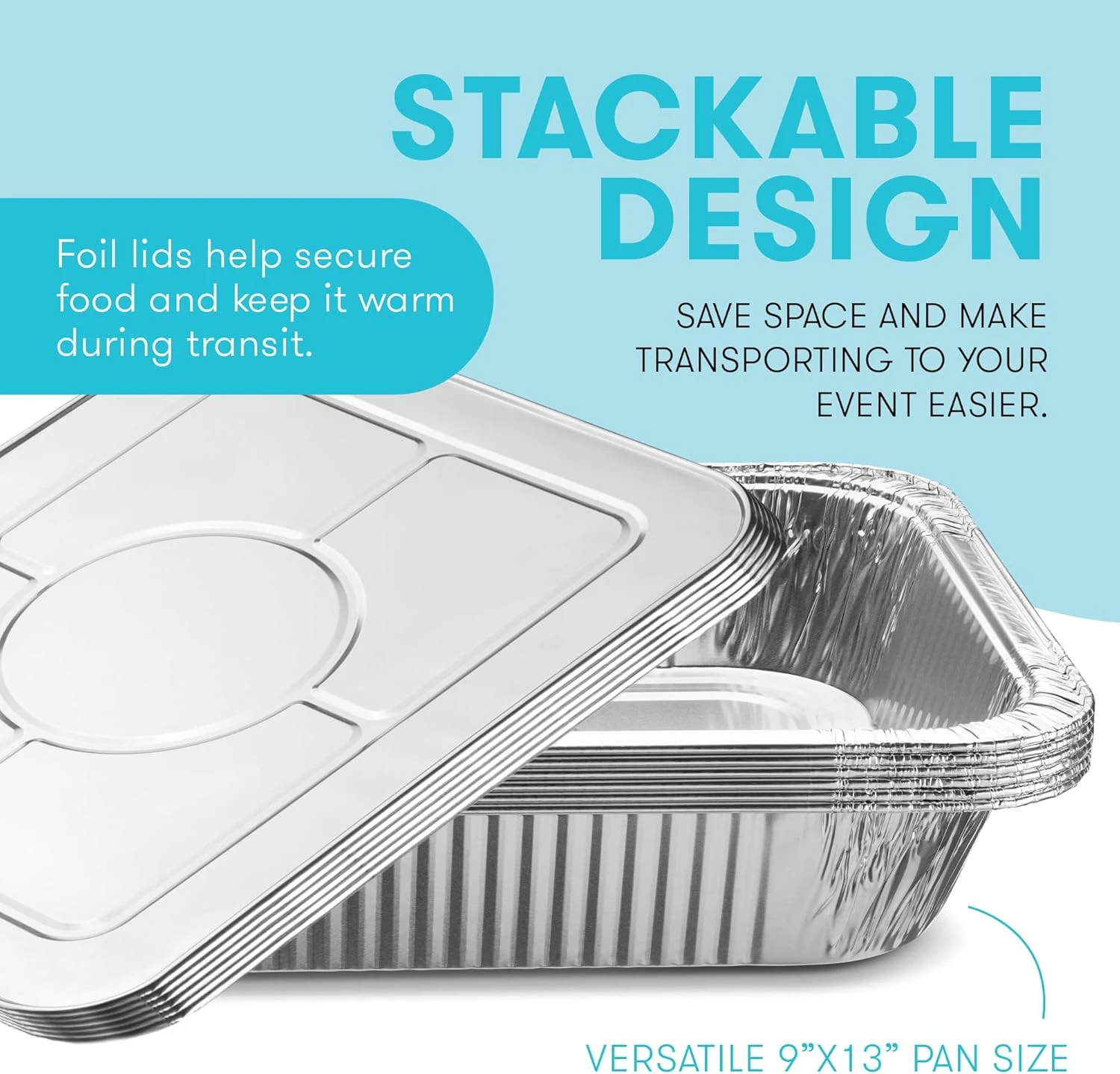 Disposable Chafing Dish Buffet Set Food Warming Trays - 3 Water Food Warmer Pans