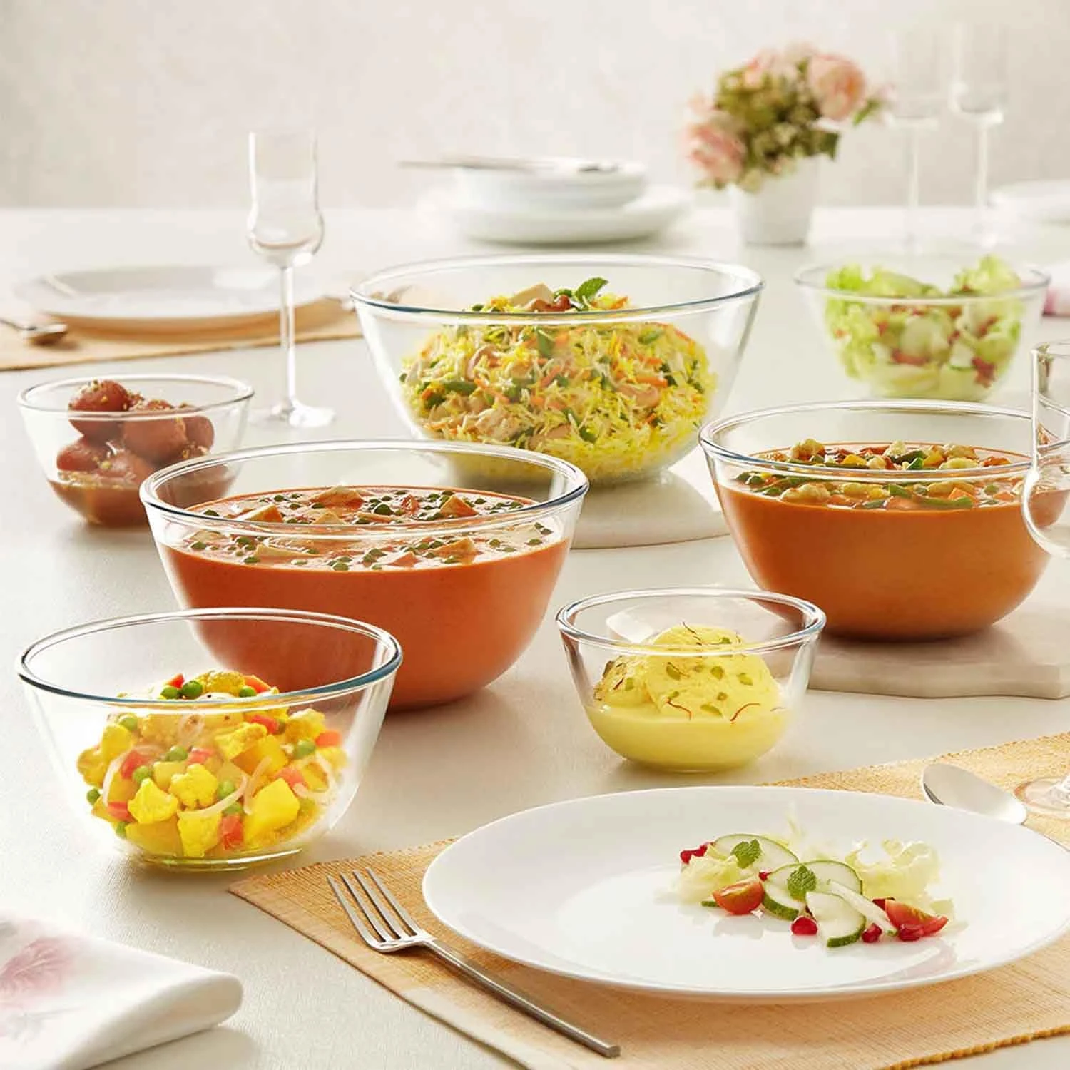 Borosil Glass Mixing & Serving Bowl, Oven & Microwave Safe Bowl, 3.5 L, Borosili