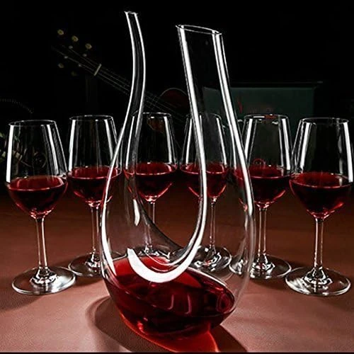 Wine Decanter 1.2L U Shape Classic Wine Aerator, Red Wine Carafe, Wine Gifts, Wi
