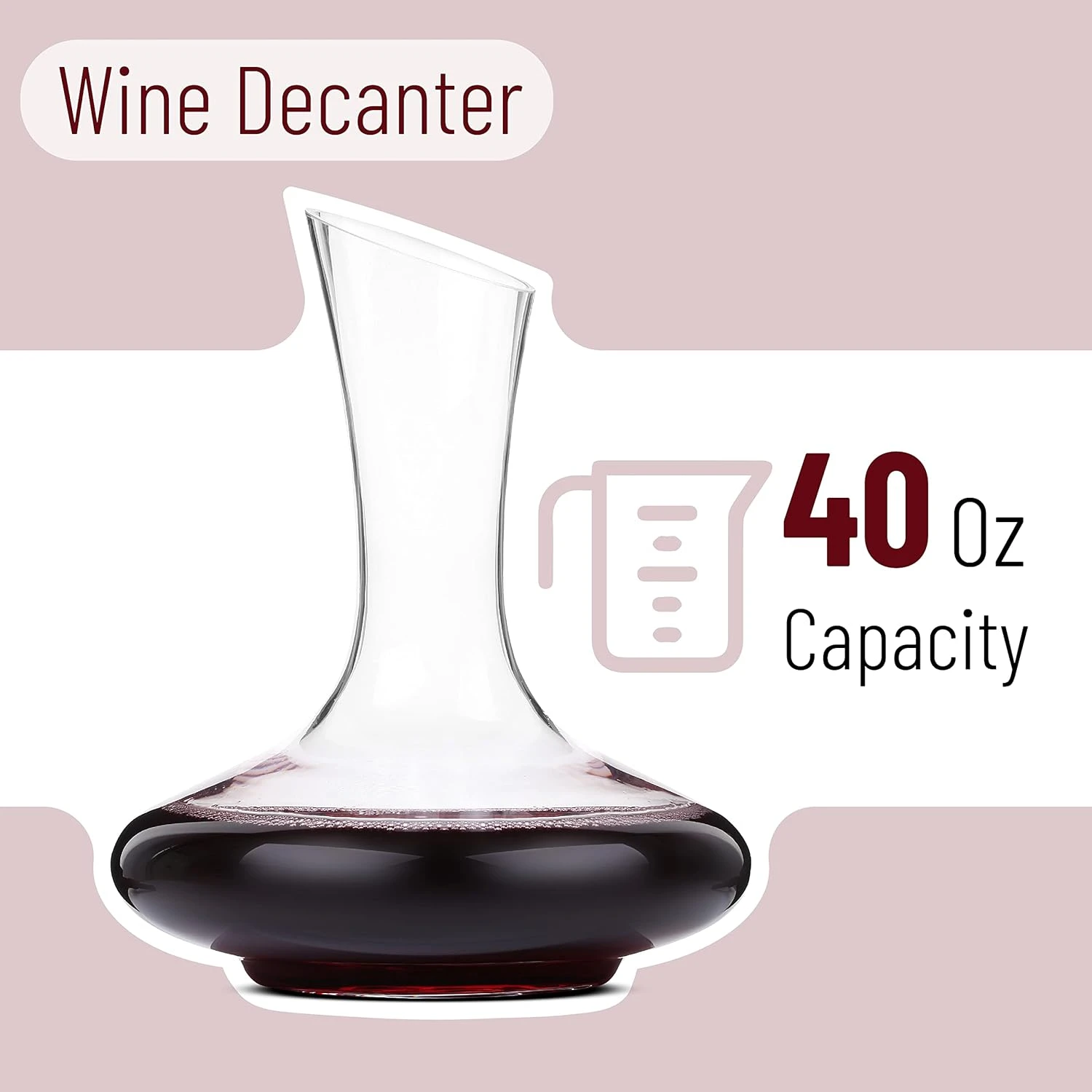 BTaT- Wine decanter, 40 oz, Wine Carafe, Wine Decanters and Carafes, Wine Carafe