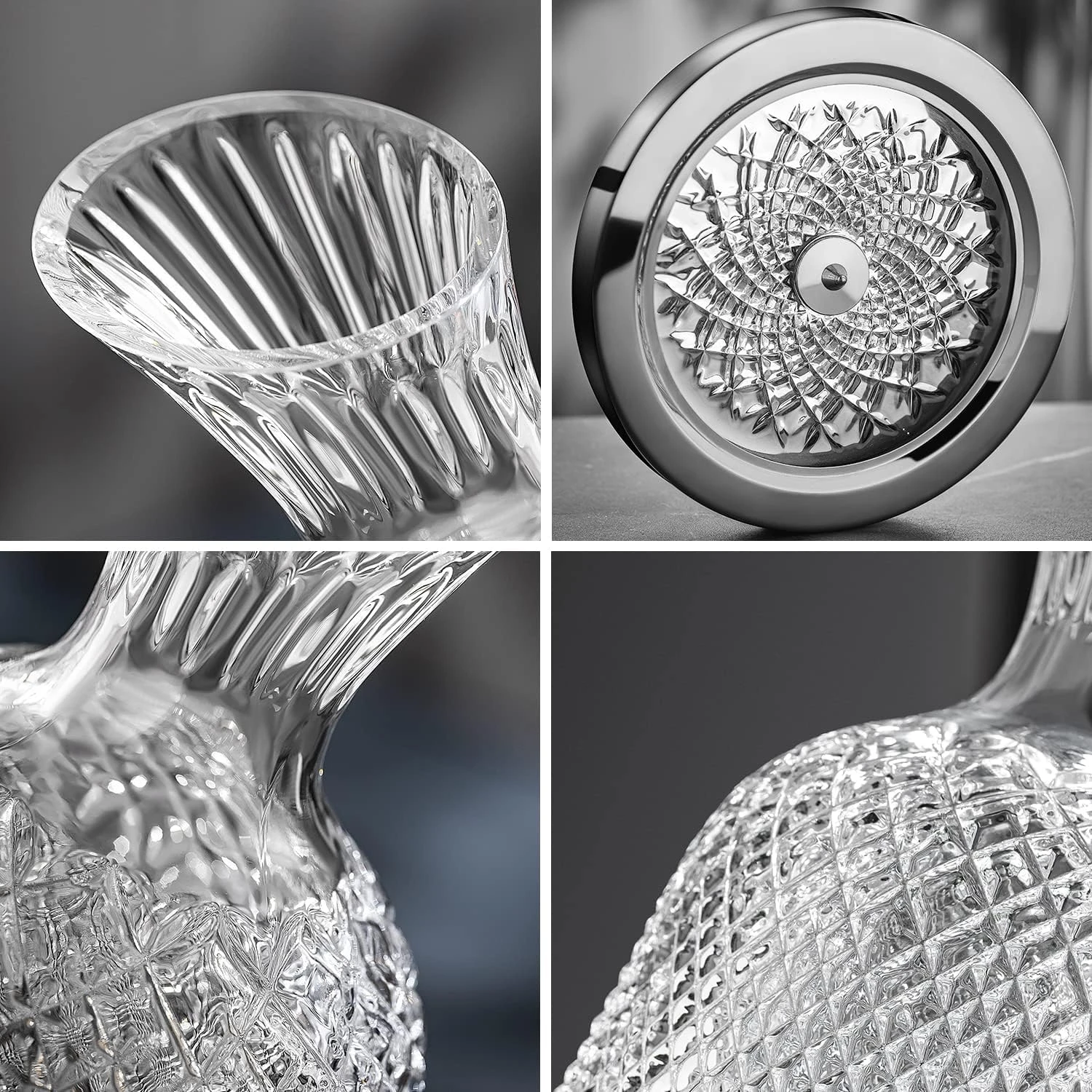 Paysky Wine Decanter 360°Rotating Luxurious Gift for Wine Lover ,Crystal Decante