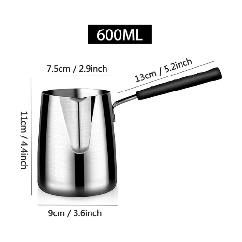 Funito 600ML/20oz Turkish Coffee Pot – 304 Stainless Steel Coffee and Butter War