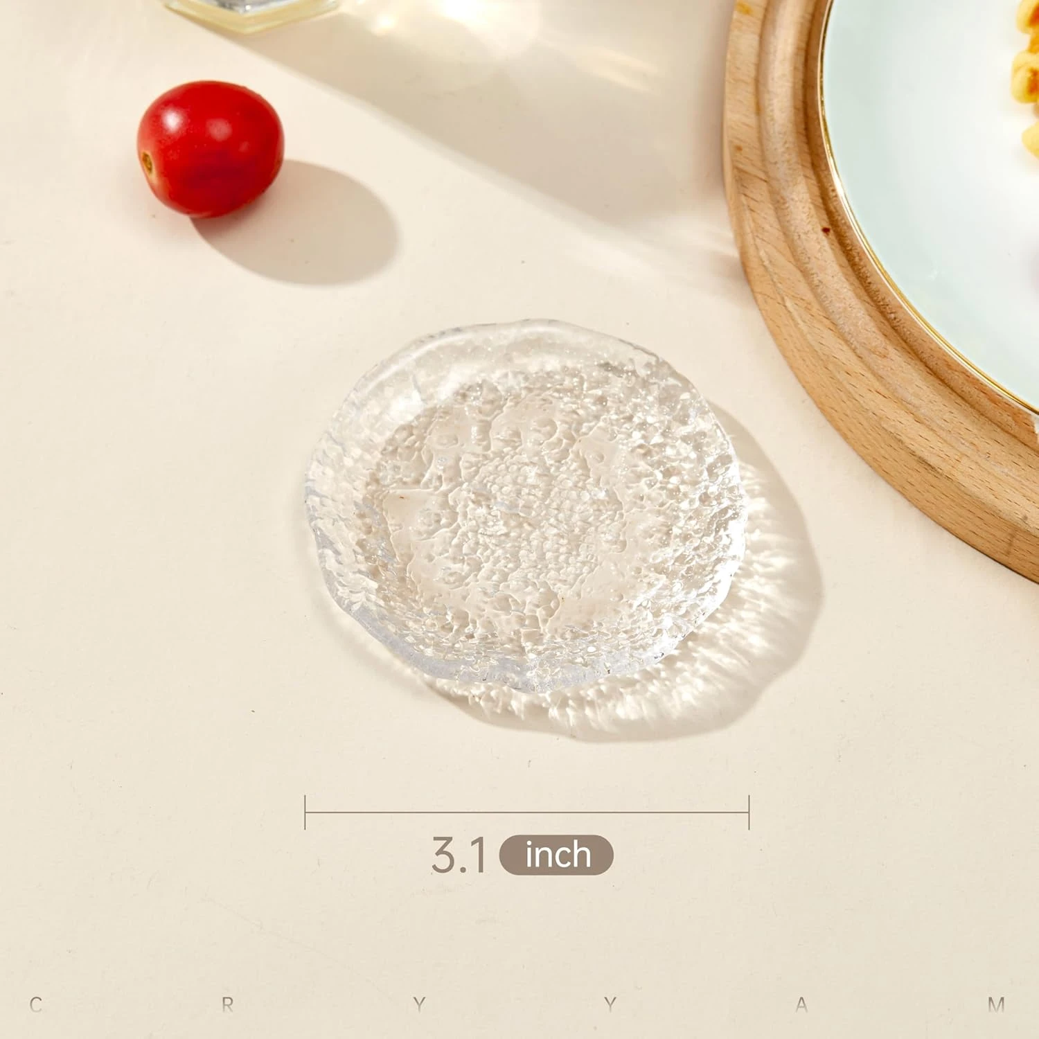 Cryyam Soy Sauce Dishes, Small Dipping Sauce Cups and Bowls, 3.1 Inch Clear Serv