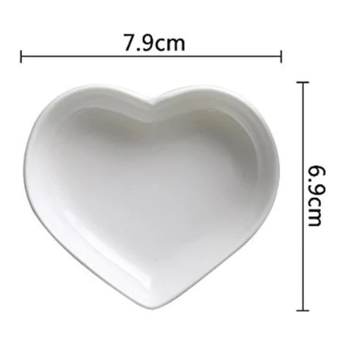 Super Sharpe Heart Ceramic Sauce Dish, Mini Side Dish Seasoning, Condiment Dishe