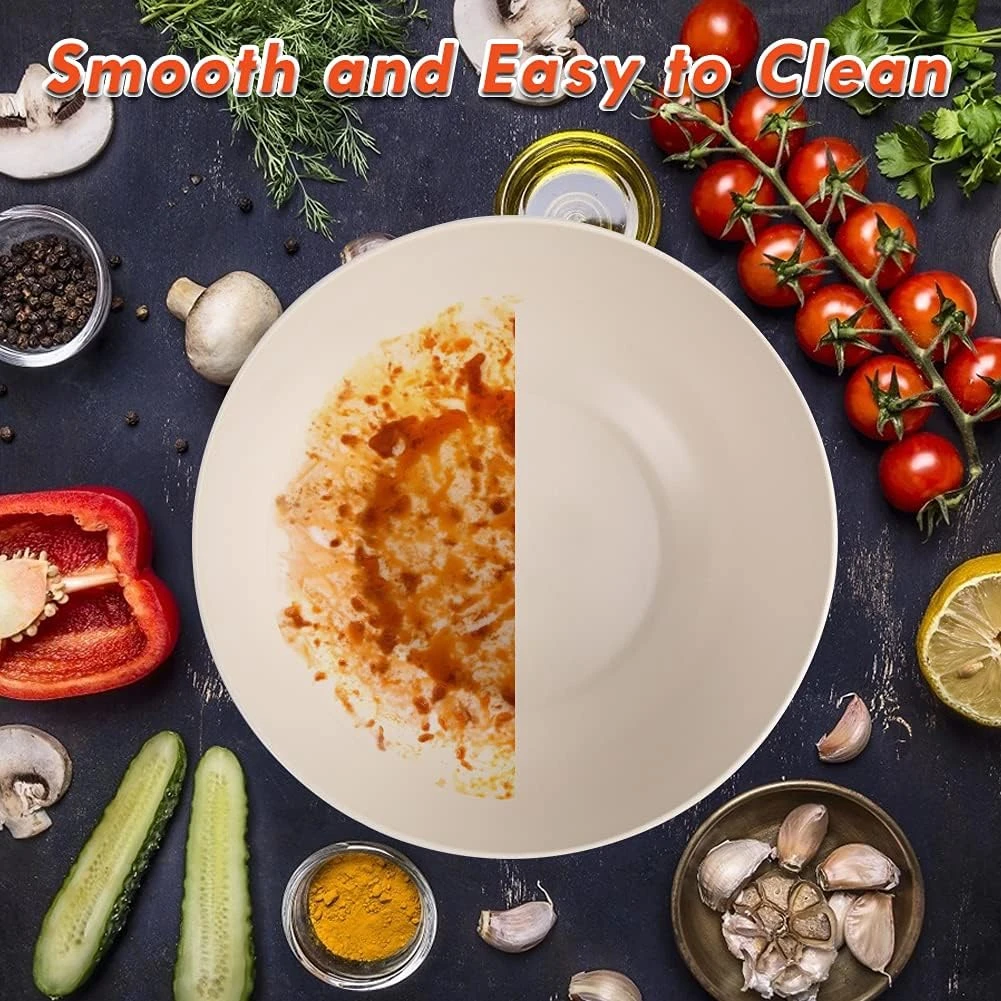 ShineMe Large Salad Bowl with Lid, Bamboo Fiber Salad Serving Bowl Set with Uten