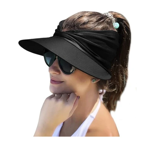 Muryobao Womens Sun Visor Hat Wide Brim Summer UPF 50+ UV Protection Beach Sport