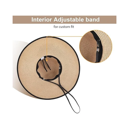 Beach Hats for Women, Wide Brim Sun Straw Hat for Women, Sun Hat UPF 50+ UV Prot